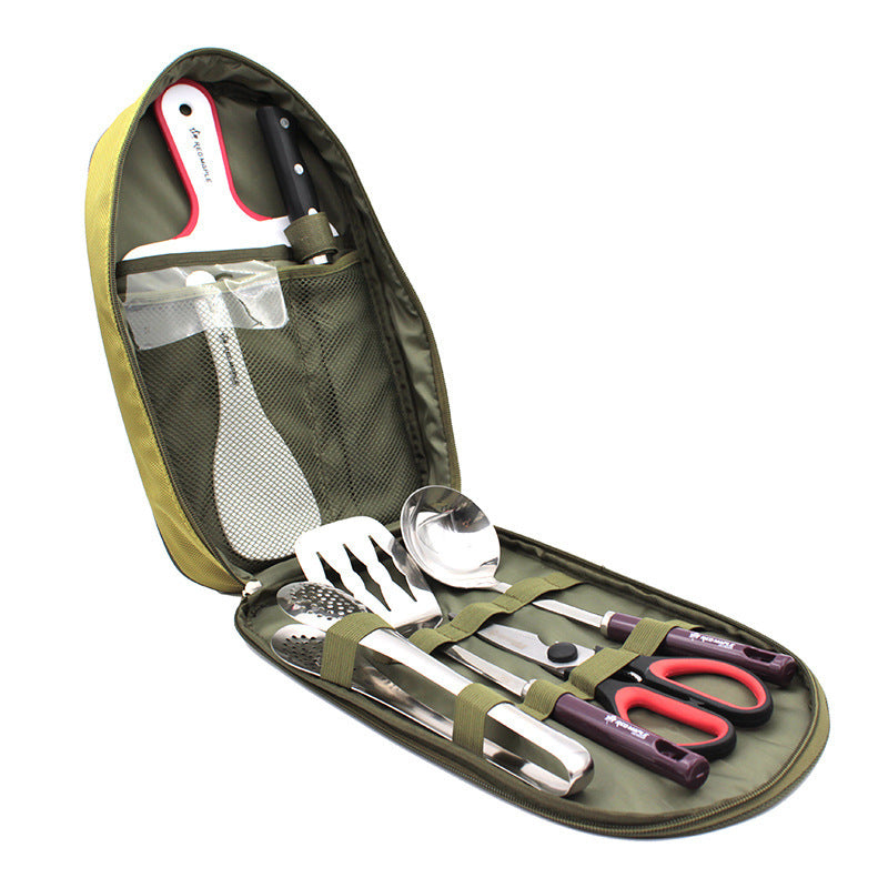 8-Piece Camp Kitchen Utensil Set – Portable BBQ and Camping Gear