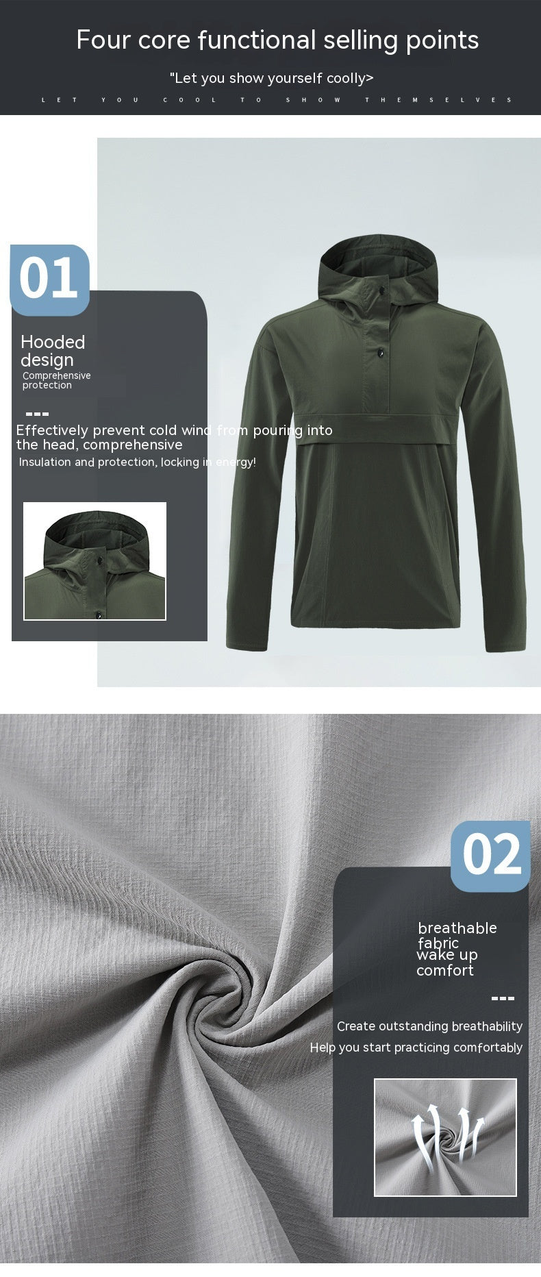Men’s Outdoor Sports Jacket – Quick-Drying Waterproof Windbreaker Coat