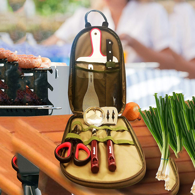 8-Piece Camp Kitchen Utensil Set – Portable BBQ and Camping Gear