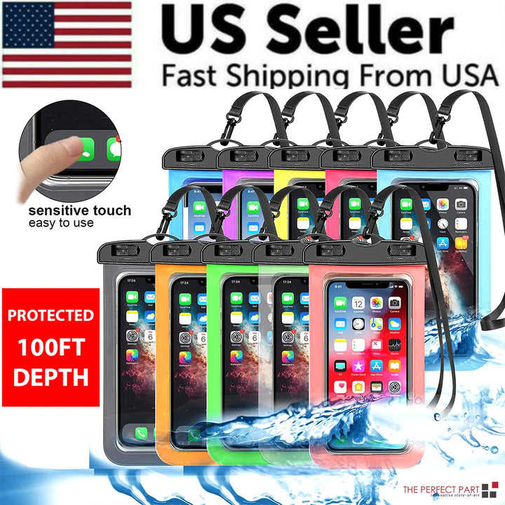 3-Pack Waterproof Floating Phone Pouch – Universal Dry Bag Case for iPhone & Samsung (Beach, Swimming & Water Sports)