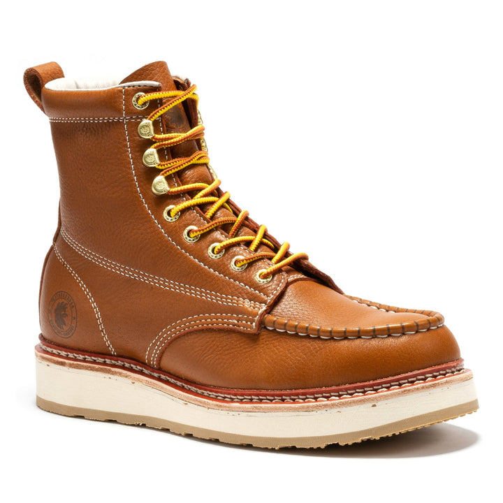 ROCKROOSTER Norwood Men's 6 inch Brown Soft Toe Wedge Work Boots SAP611