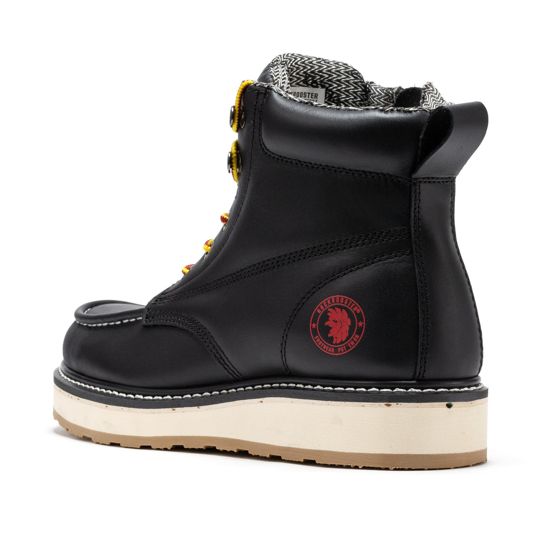 Men's 6 inch Black Soft Toe Zip Sided Wedge Work Boots SAP310