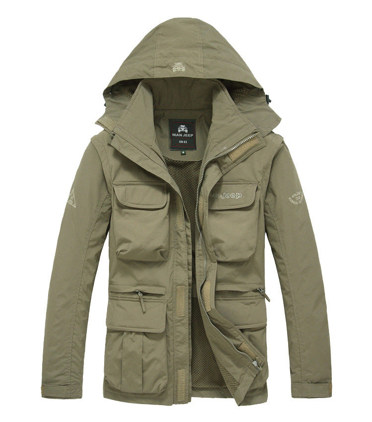 Men’s Thin Shell Outdoor Jacket – Waterproof, Breathable, Plus Size