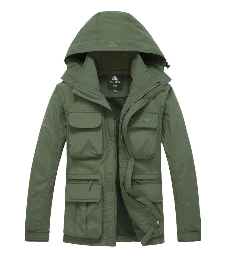 Men’s Thin Shell Outdoor Jacket – Waterproof, Breathable, Plus Size