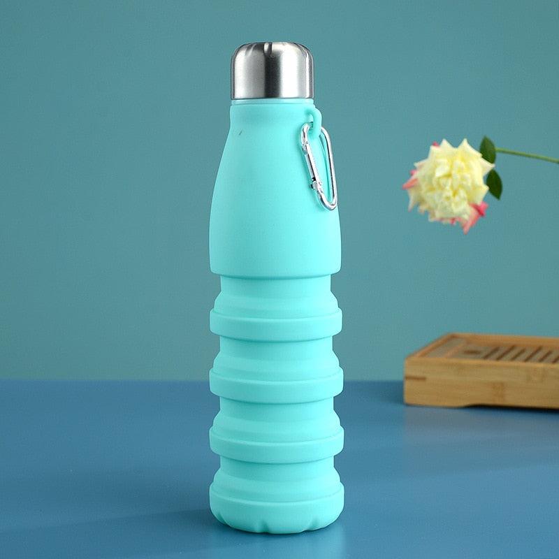 550ml Portable Silicone Folding Water Bottle – Reusable Travel Sports Cup