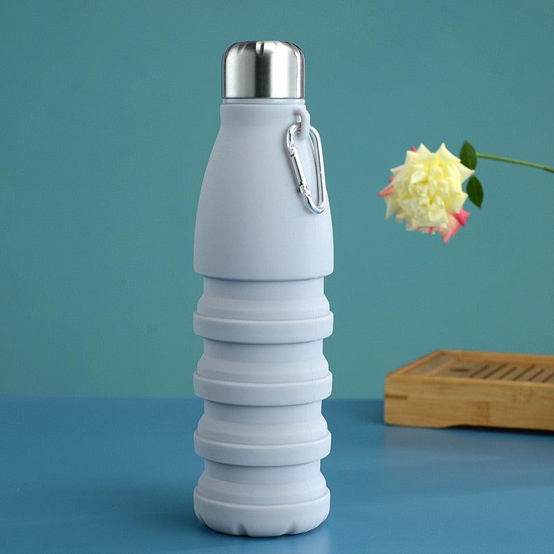 550ml Portable Silicone Folding Water Bottle – Reusable Travel Sports Cup