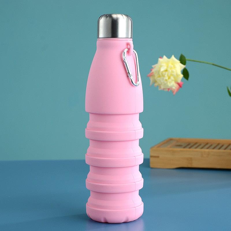 550ml Portable Silicone Folding Water Bottle – Reusable Travel Sports Cup