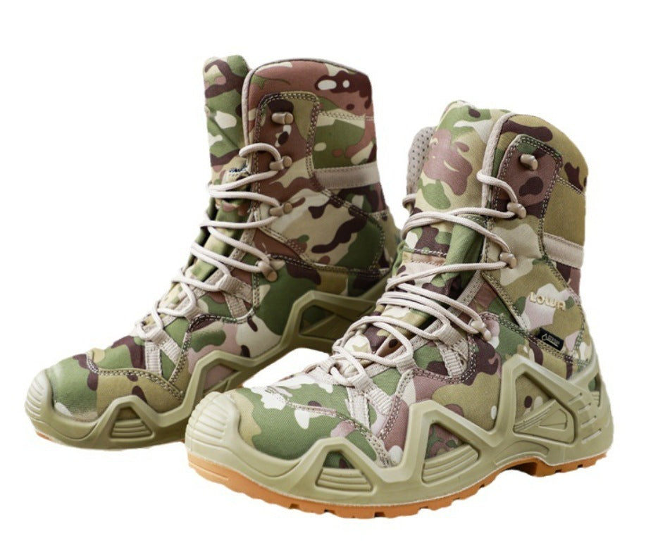 Mid-High Top Military Combat Boots – Outdoor Training Hiking Shoes