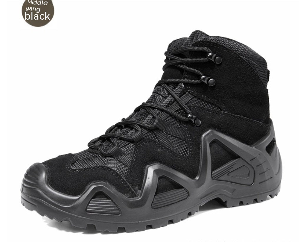 Mid-High Top Military Combat Boots – Outdoor Training Hiking Shoes