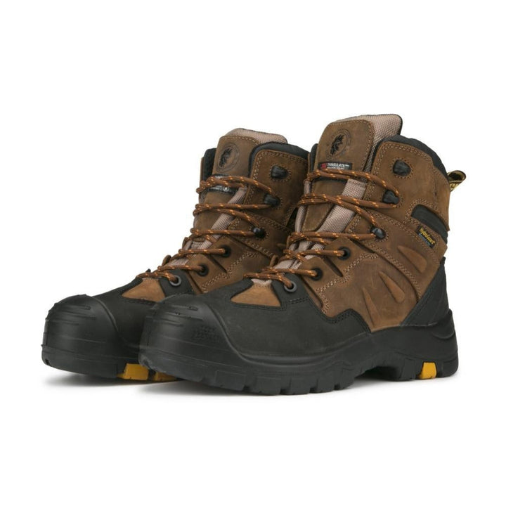 Brown 6-Inch Waterproof Safety Toe Leather Work Boots – AK669