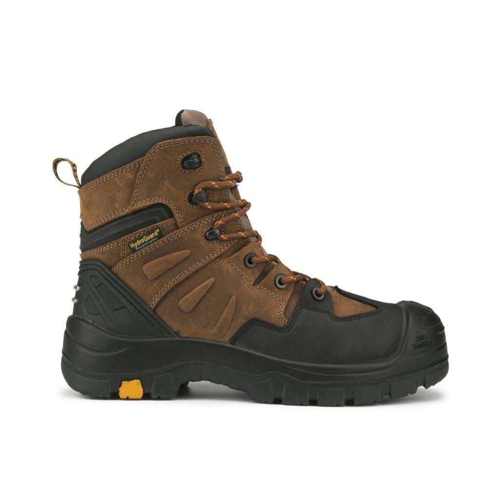 Brown 6-Inch Waterproof Safety Toe Leather Work Boots – AK669