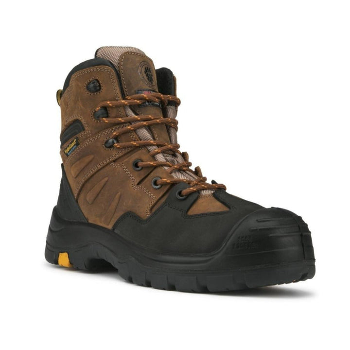 Brown 6-Inch Waterproof Safety Toe Leather Work Boots – AK669