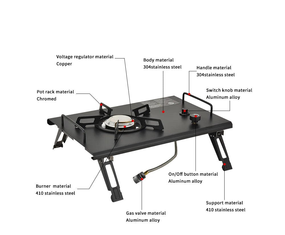 Pandatour 2025 IGT Folding Camping Stove – One-Touch High-Power Outdoor Gas Burner for Camping, Patio & Travel