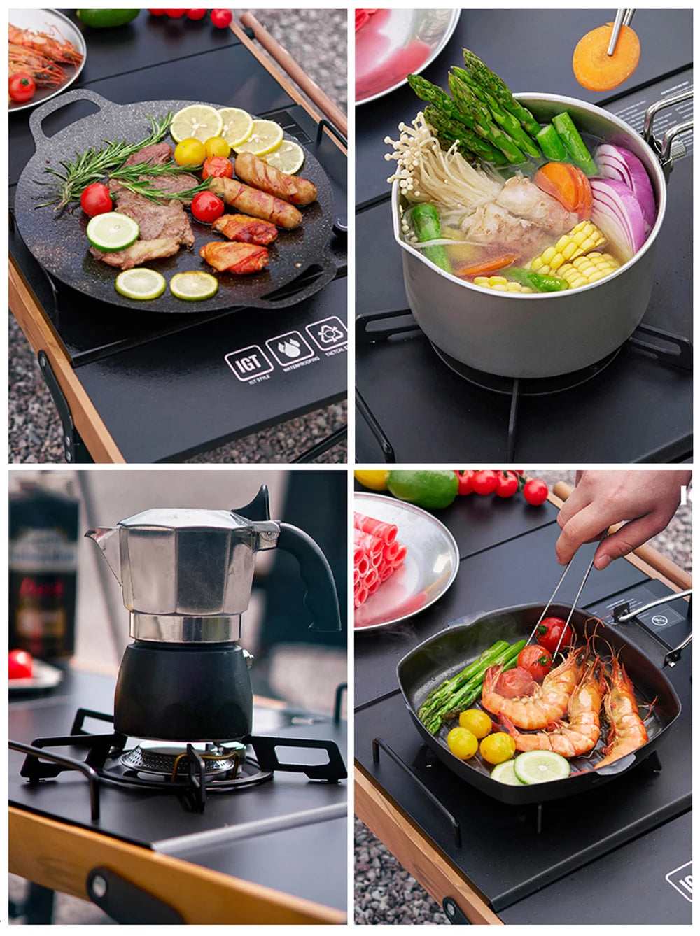 Pandatour 2025 IGT Folding Camping Stove – One-Touch High-Power Outdoor Gas Burner for Camping, Patio & Travel