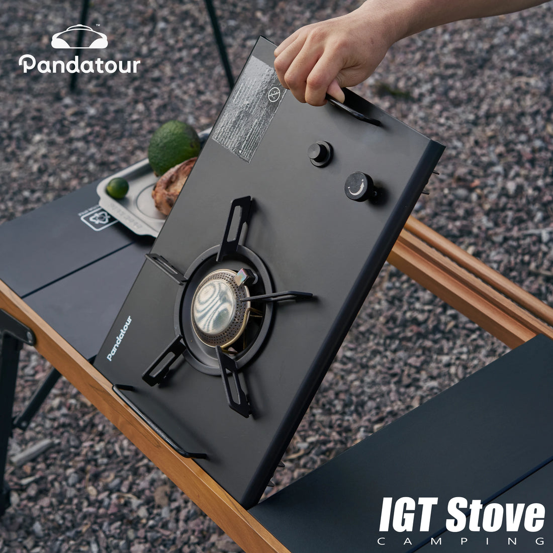 Pandatour 2025 IGT Folding Camping Stove – One-Touch High-Power Outdoor Gas Burner for Camping, Patio & Travel