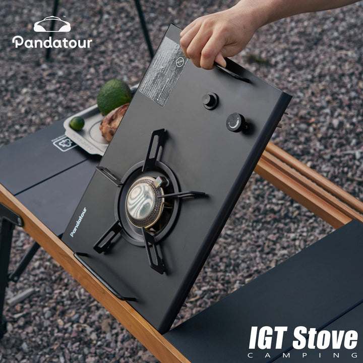 Pandatour 2025 IGT Folding Camping Stove – One-Touch High-Power Outdoor Gas Burner for Camping, Patio & Travel