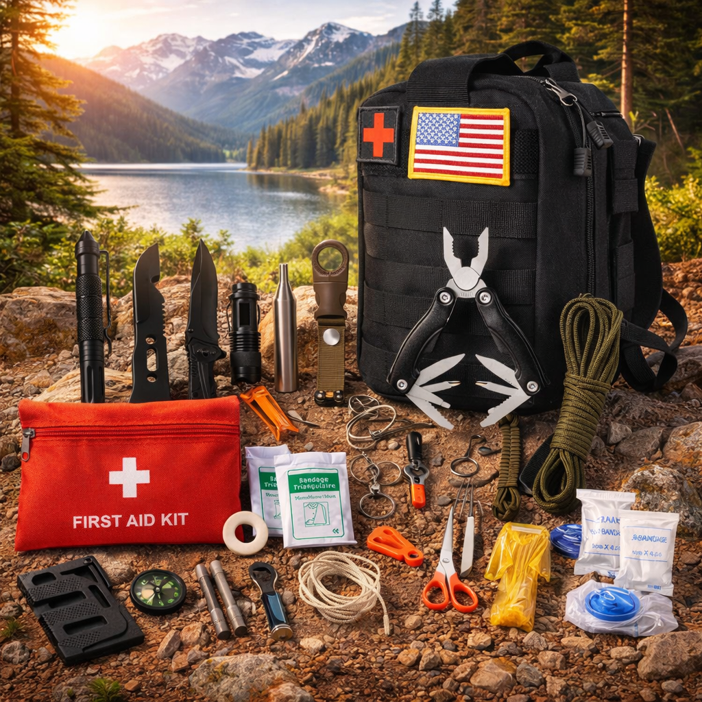 47-Piece Emergency Survival Kit – EDC Gear with First Aid Pouch