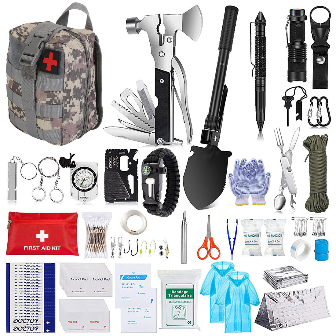 25-Piece Professional Survival Kit – Emergency Tactical Gear for Outdoors