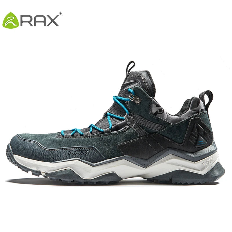 RAX Waterproof Mid-Top Hiking Shoes – Men’s & Women’s Leather Trekking Boots for Trail, Camping, Climbing & Outdoor Adventures