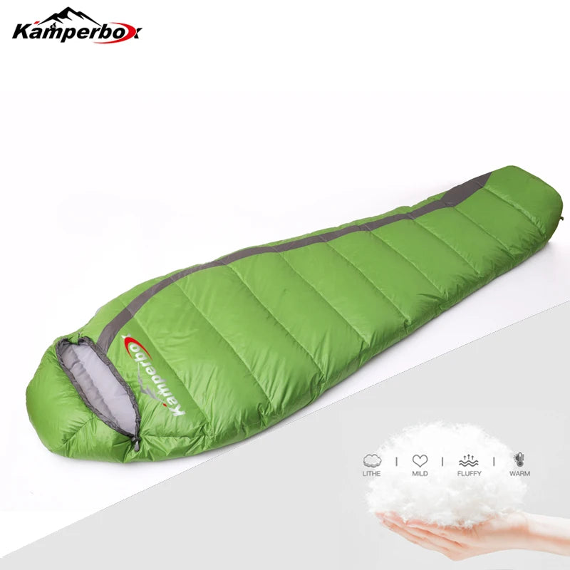 Kamperbox Ultralight Down Sleeping Bag – Warm Winter Camping Sleeping Bag for Backpacking & Outdoor Adventures