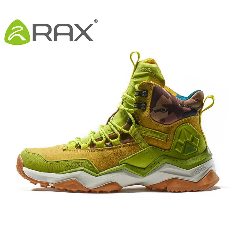 RAX Waterproof Mid-Top Hiking Shoes – Men’s & Women’s Leather Trekking Boots for Trail, Camping, Climbing & Outdoor Adventures
