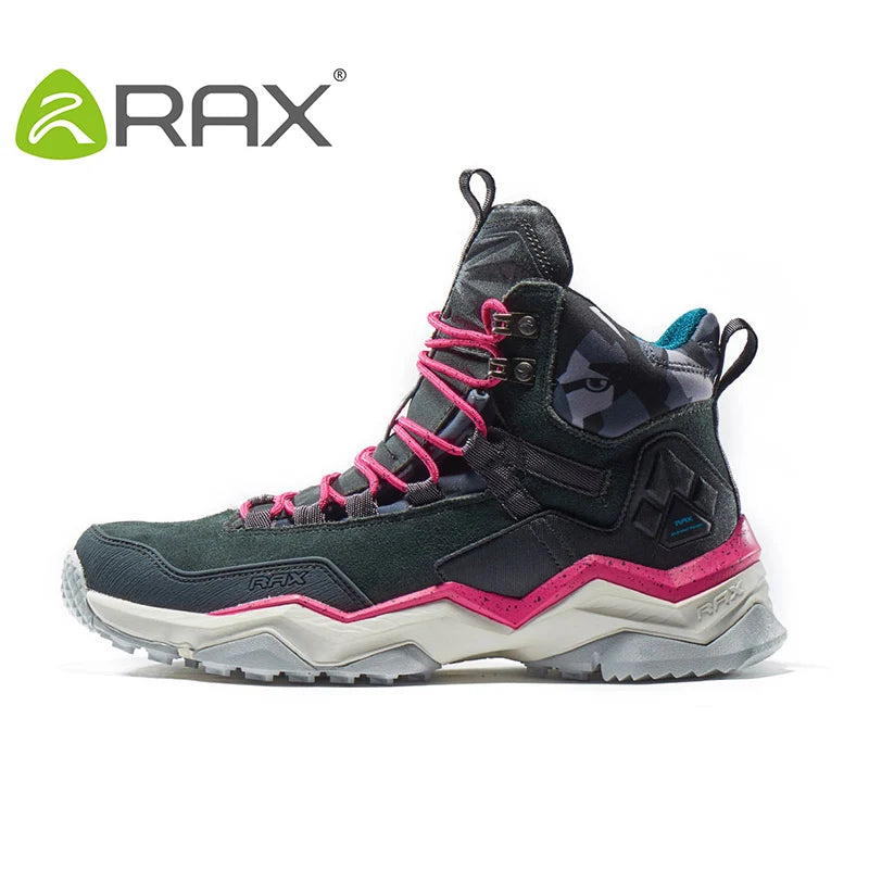 RAX Waterproof Mid-Top Hiking Shoes – Men’s & Women’s Leather Trekking Boots for Trail, Camping, Climbing & Outdoor Adventures