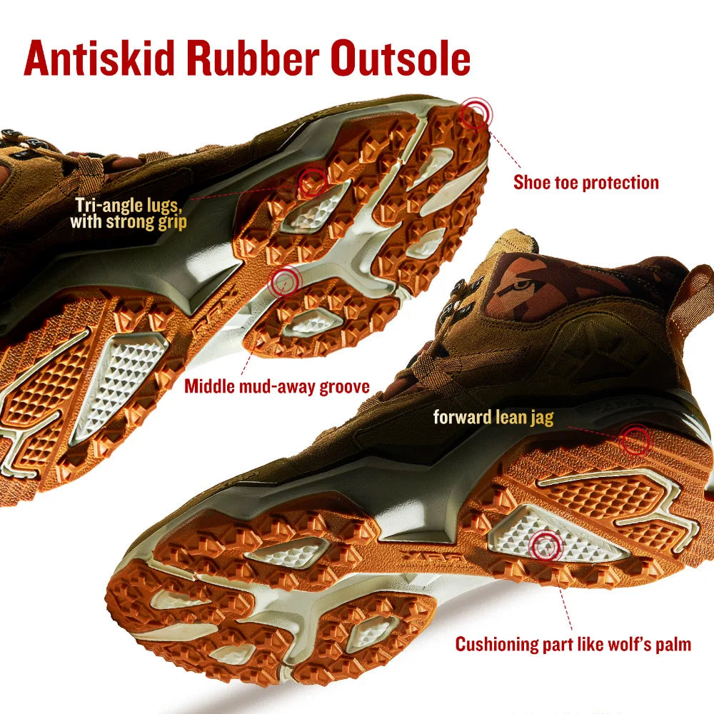 RAX Waterproof Mid-Top Hiking Shoes – Men’s & Women’s Leather Trekking Boots for Trail, Camping, Climbing & Outdoor Adventures