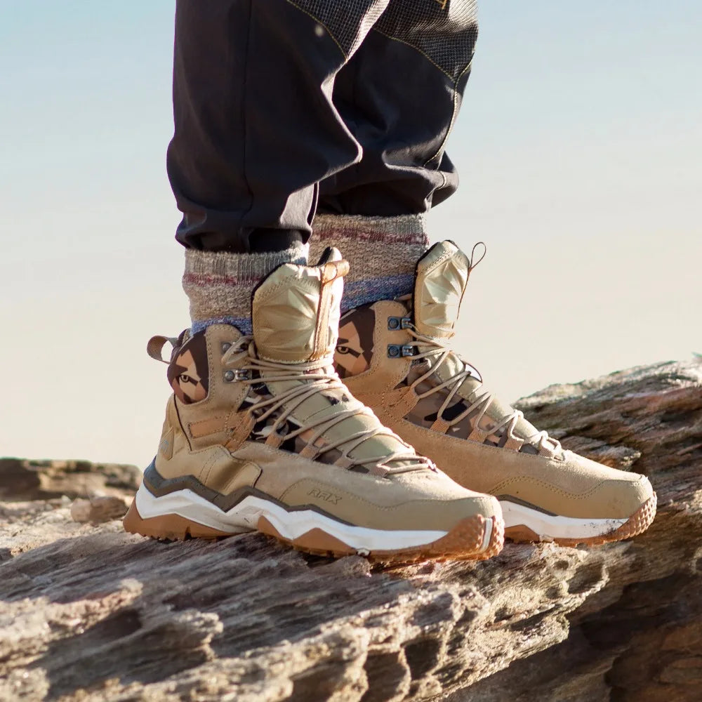 RAX Waterproof Mid-Top Hiking Shoes – Men’s & Women’s Leather Trekking Boots for Trail, Camping, Climbing & Outdoor Adventures