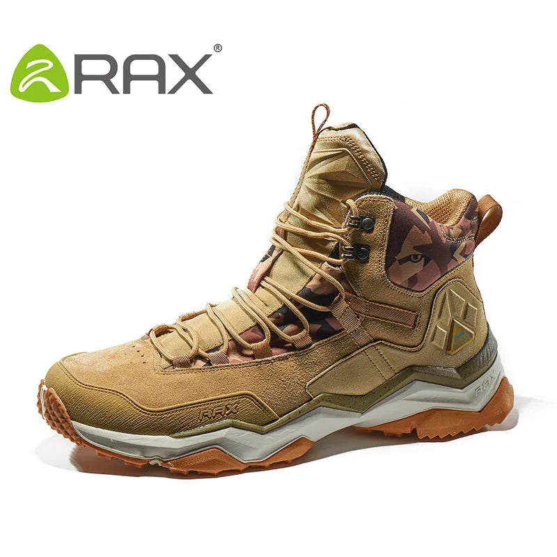 RAX Waterproof Mid-Top Hiking Shoes – Men’s & Women’s Leather Trekking Boots for Trail, Camping, Climbing & Outdoor Adventures