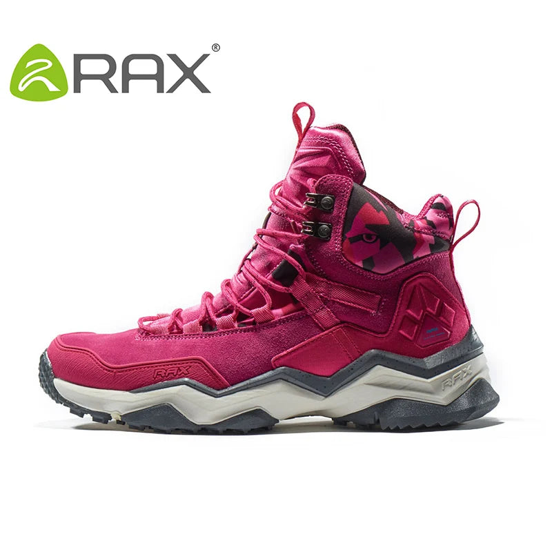 RAX Waterproof Mid-Top Hiking Shoes – Men’s & Women’s Leather Trekking Boots for Trail, Camping, Climbing & Outdoor Adventures