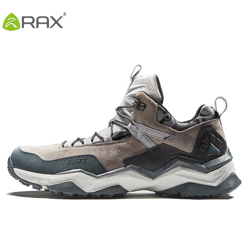 RAX Waterproof Mid-Top Hiking Shoes – Men’s & Women’s Leather Trekking Boots for Trail, Camping, Climbing & Outdoor Adventures