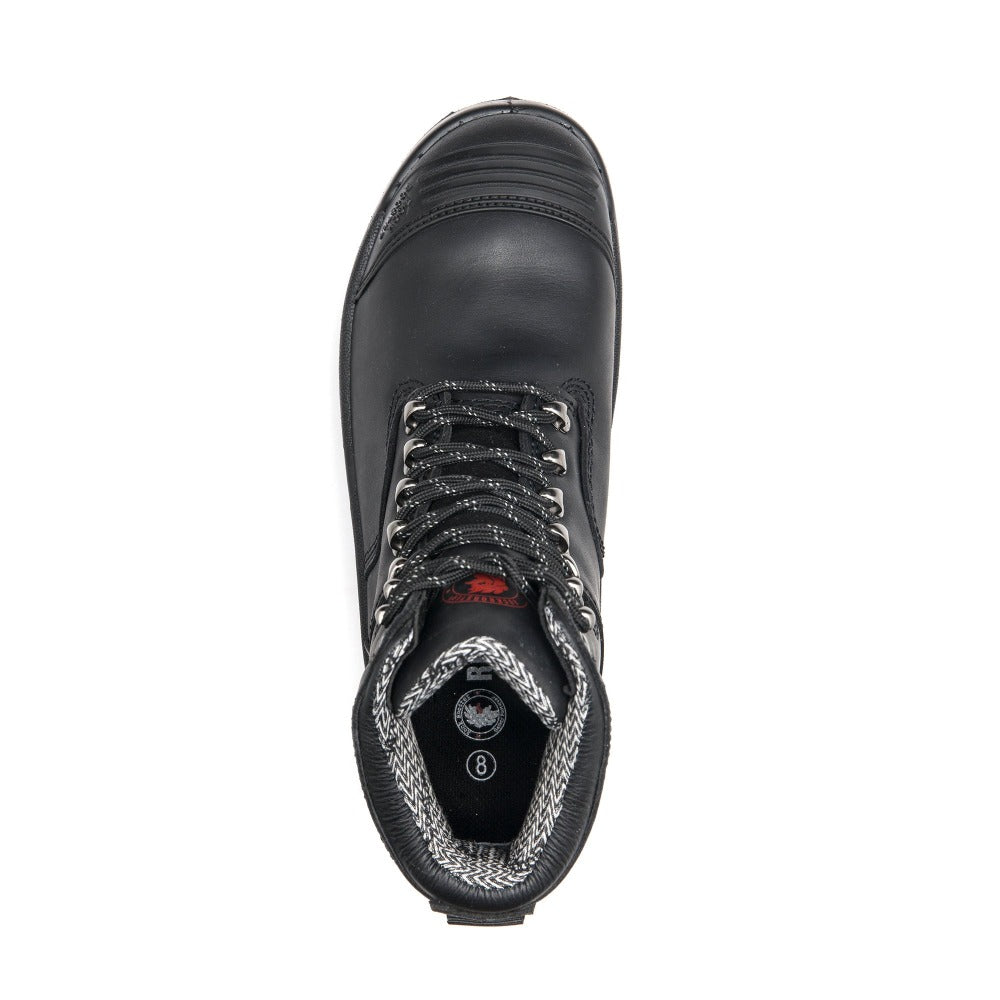 Black 7-Inch Steel Toe Leather Work Boots – Zip-Sided AK245Z