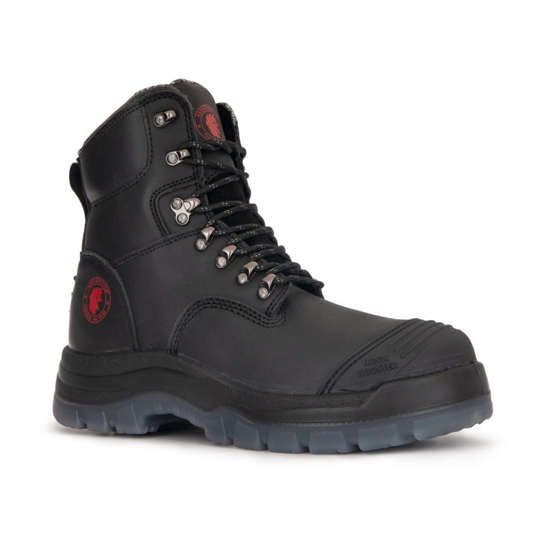 Black 7-Inch Steel Toe Leather Work Boots – Zip-Sided AK245Z