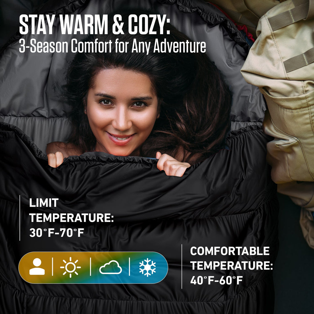 XXL Sleeping Bag for Big & Tall Adults – Extra Wide & Long Camping Sleeping Bag for Ultimate Comfort