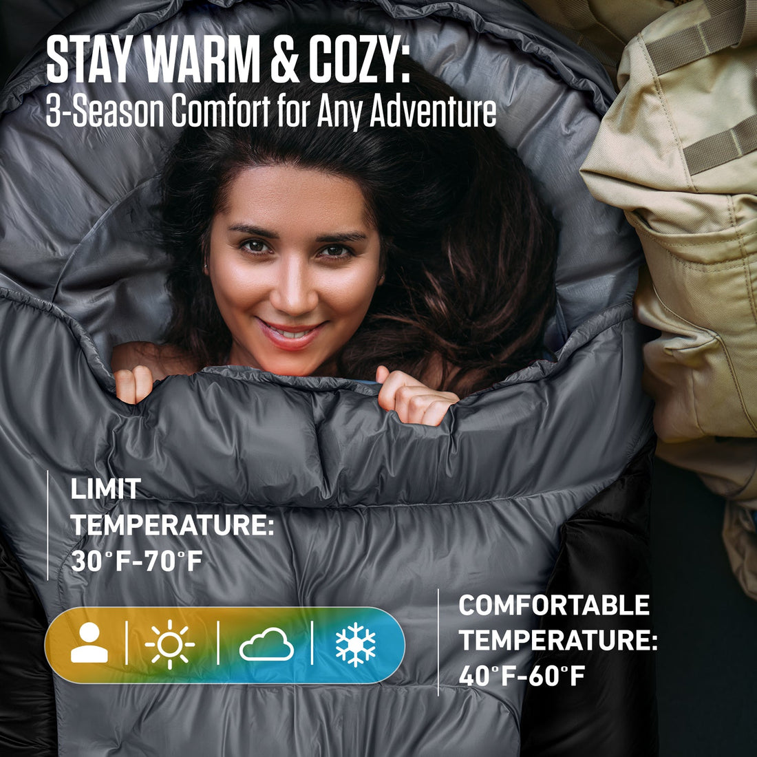XXL Sleeping Bag for Big & Tall Adults – Extra Wide & Long Camping Sleeping Bag for Ultimate Comfort