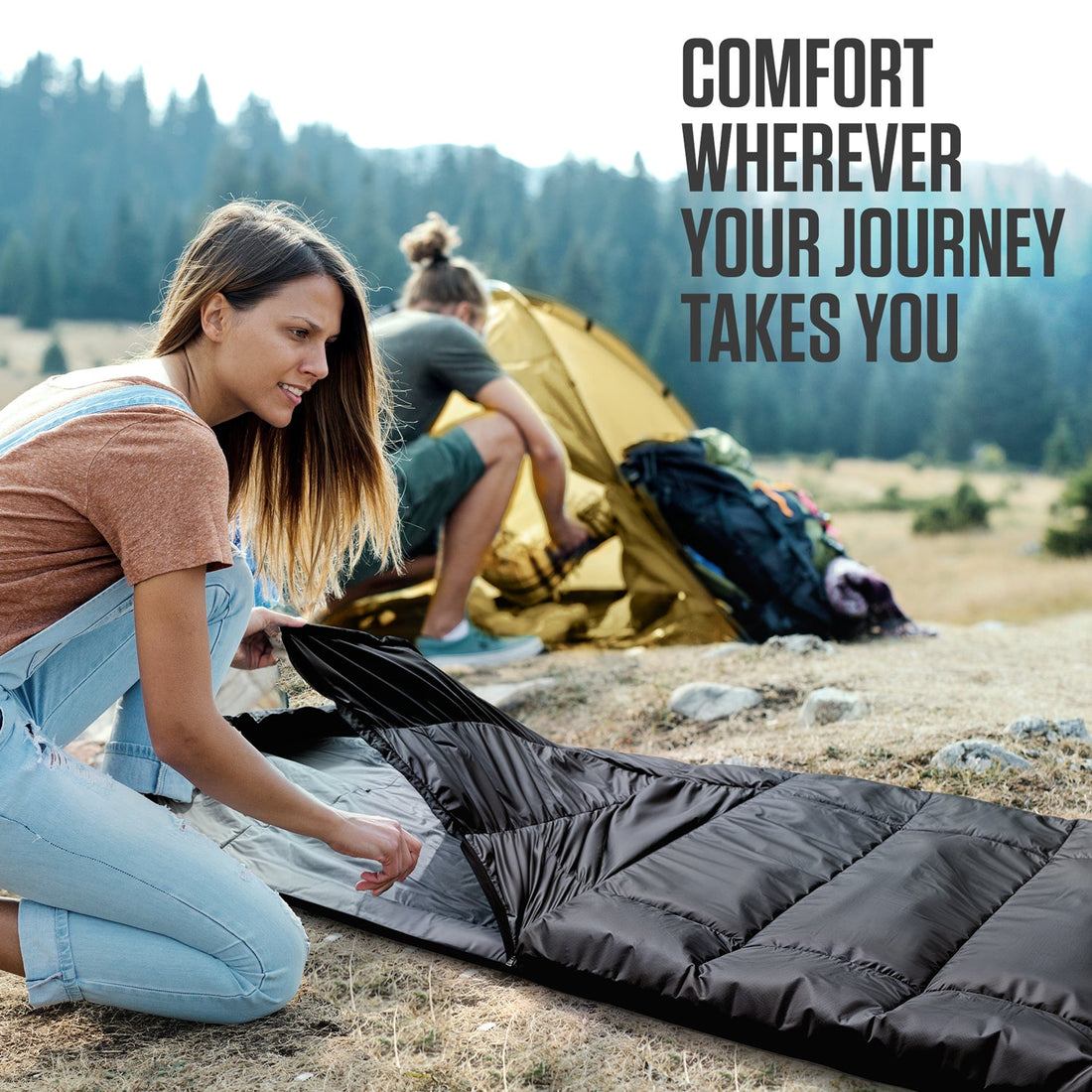 XXL Sleeping Bag for Big & Tall Adults – Extra Wide & Long Camping Sleeping Bag for Ultimate Comfort