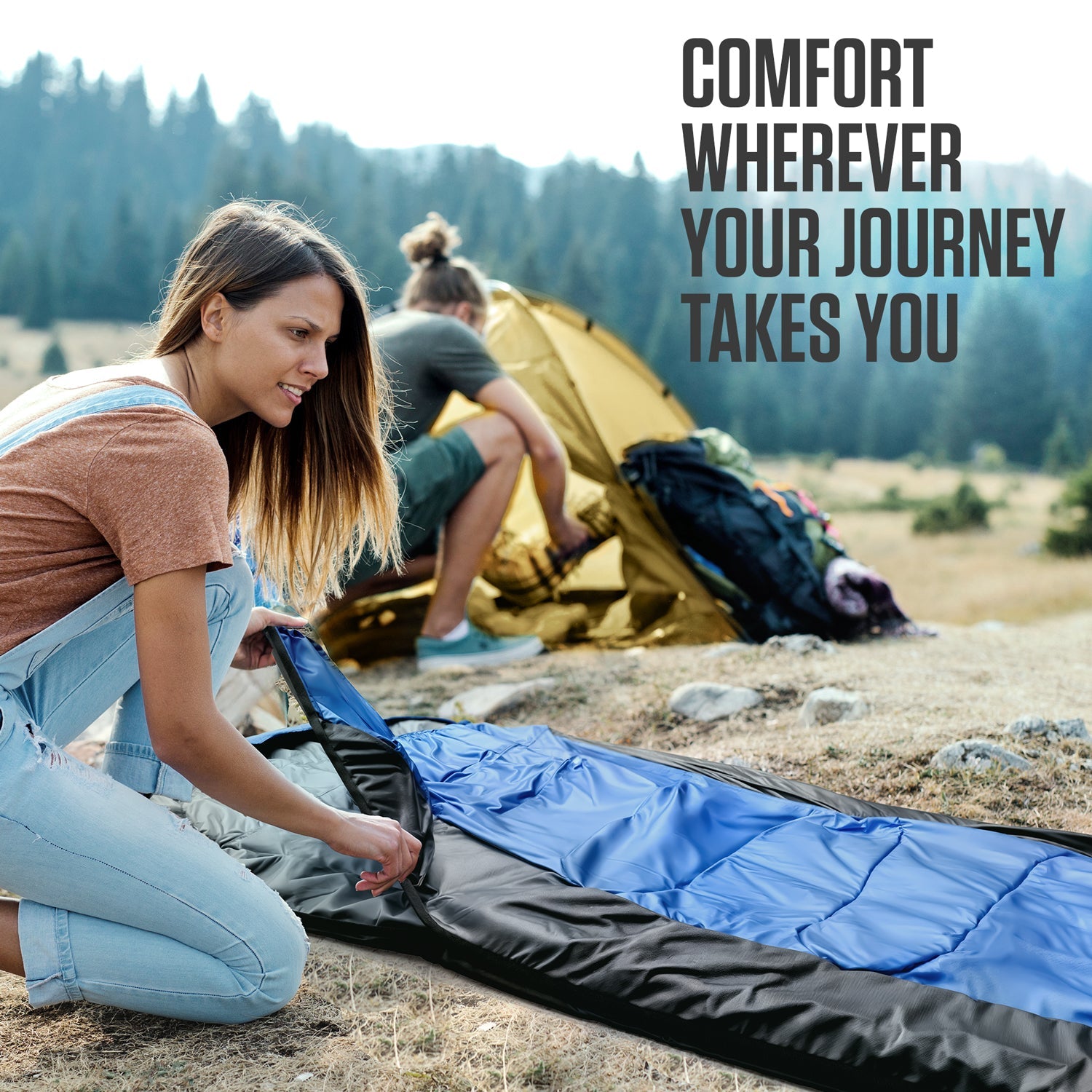 XXL Sleeping Bag for Big & Tall Adults – Extra Wide & Long Camping Sleeping Bag for Ultimate Comfort