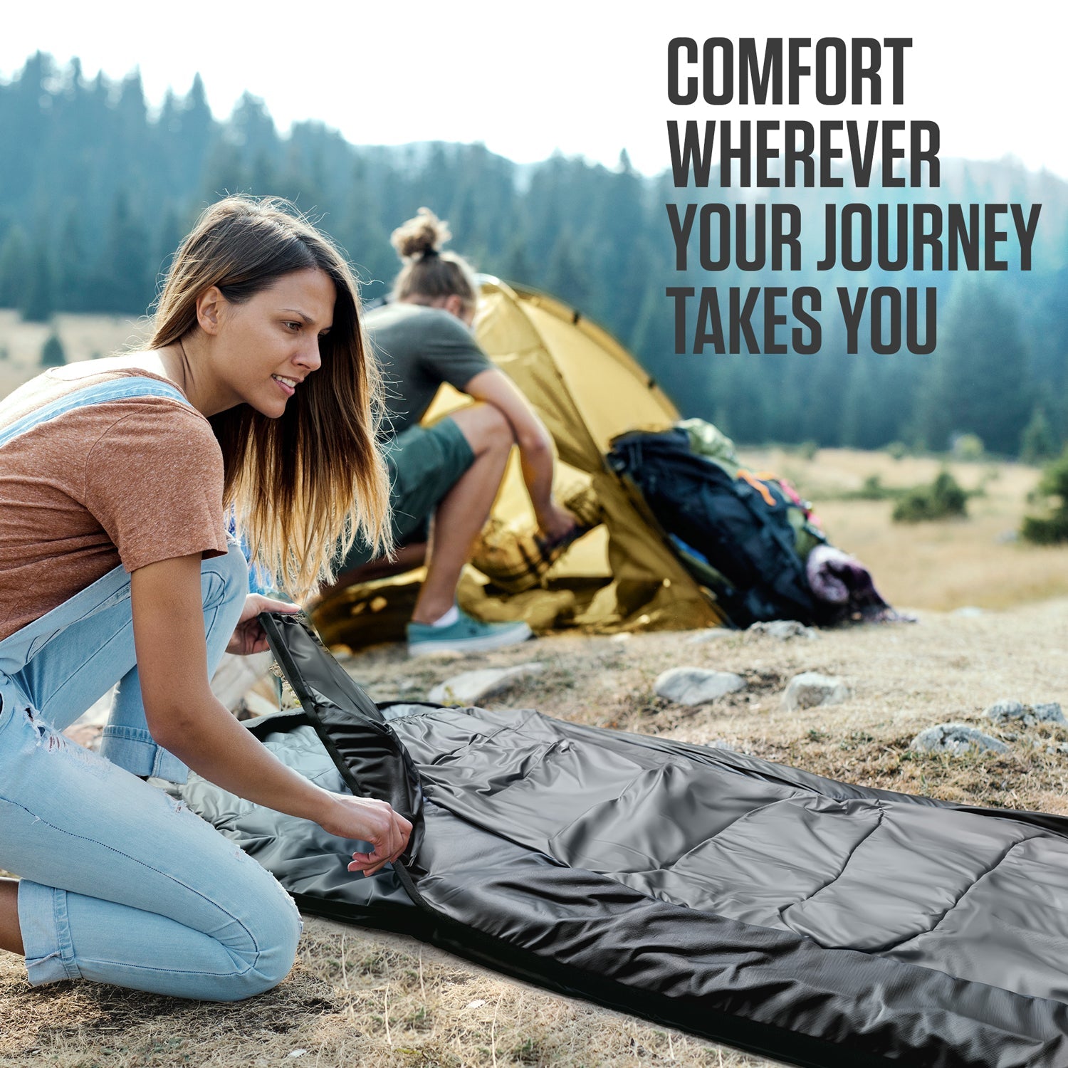 XXL Sleeping Bag for Big & Tall Adults – Extra Wide & Long Camping Sleeping Bag for Ultimate Comfort