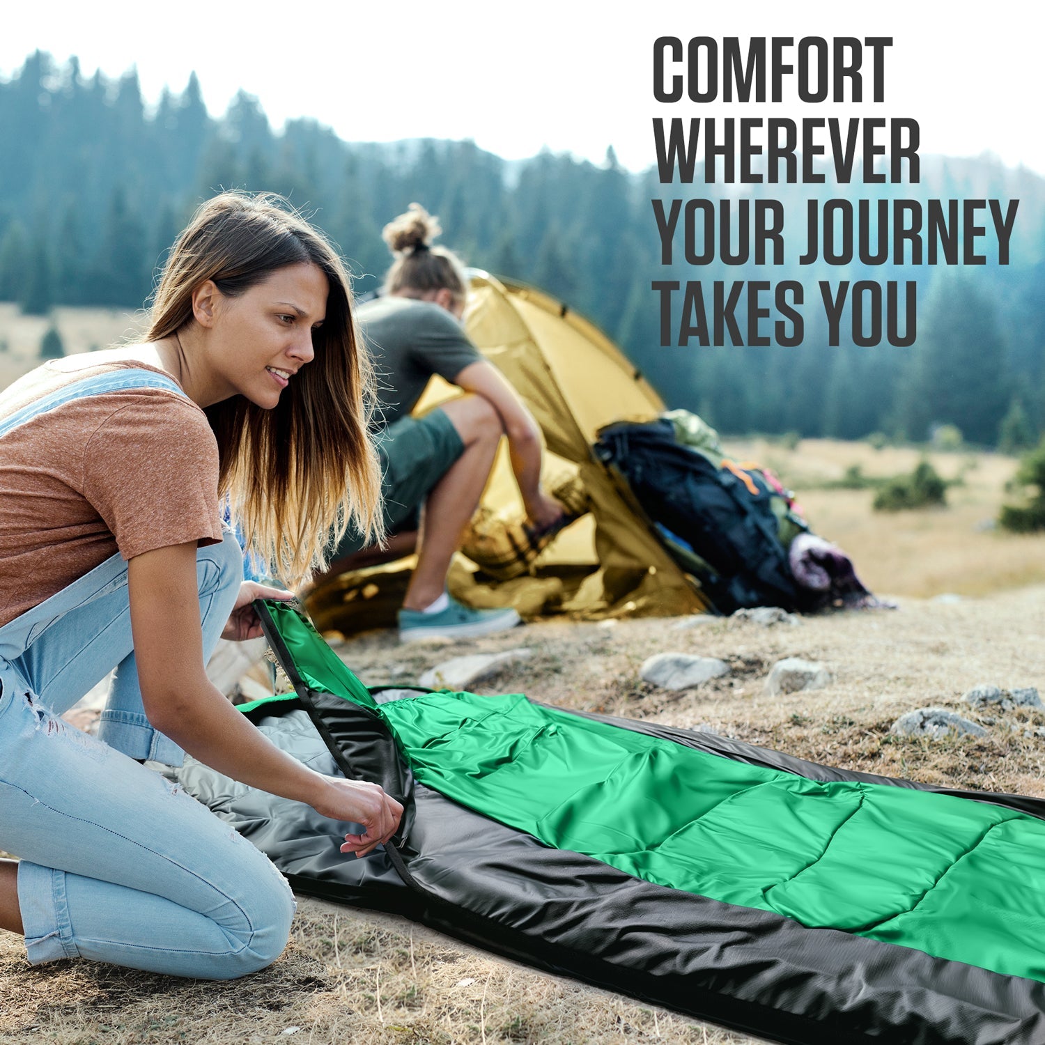 XXL Sleeping Bag for Big & Tall Adults – Extra Wide & Long Camping Sleeping Bag for Ultimate Comfort