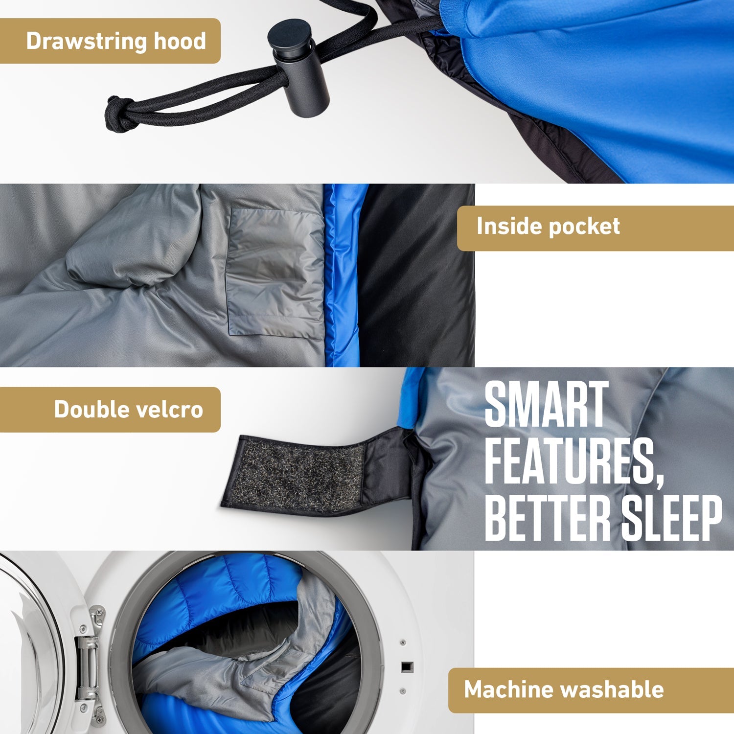 XXL Sleeping Bag for Big & Tall Adults – Extra Wide & Long Camping Sleeping Bag for Ultimate Comfort