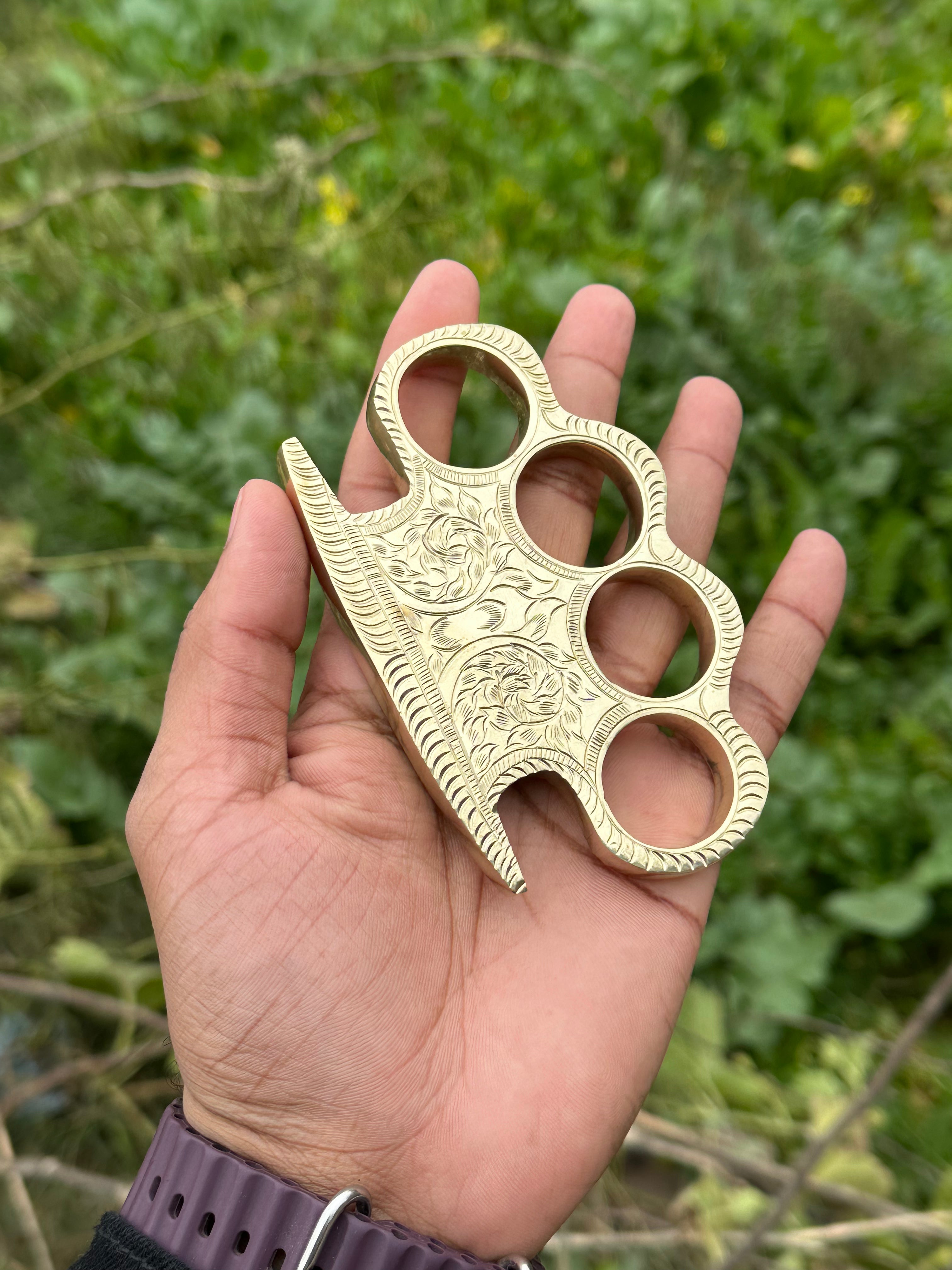 Handmade Solid Brass Knuckles – EDC Survival Gear