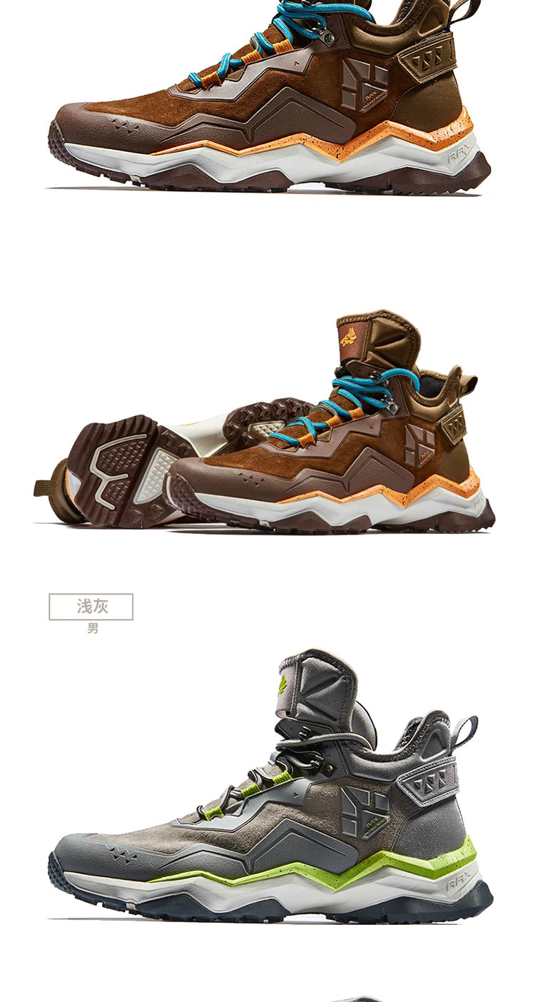 RAX Waterproof Mid-Top Hiking Shoes – Men’s & Women’s Leather Trekking Boots for Trail, Camping, Climbing & Outdoor Adventures