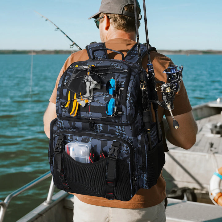 Multifunctional Tactical Fishing Backpack – Lightweight Tackle Bag with Rod Holder for Outdoor Fishing Gear