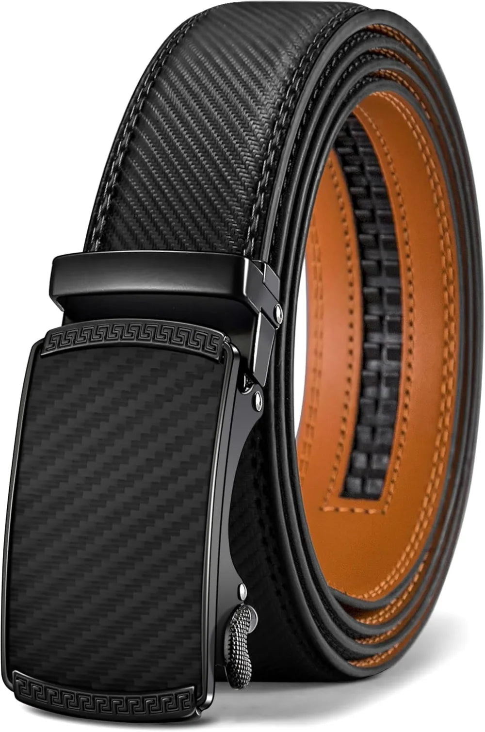 Men's Ratchet Belt. Slide Mechanism, Trim-to-Fit Design for Dress Pants & Oxfords. Ideal Gift.