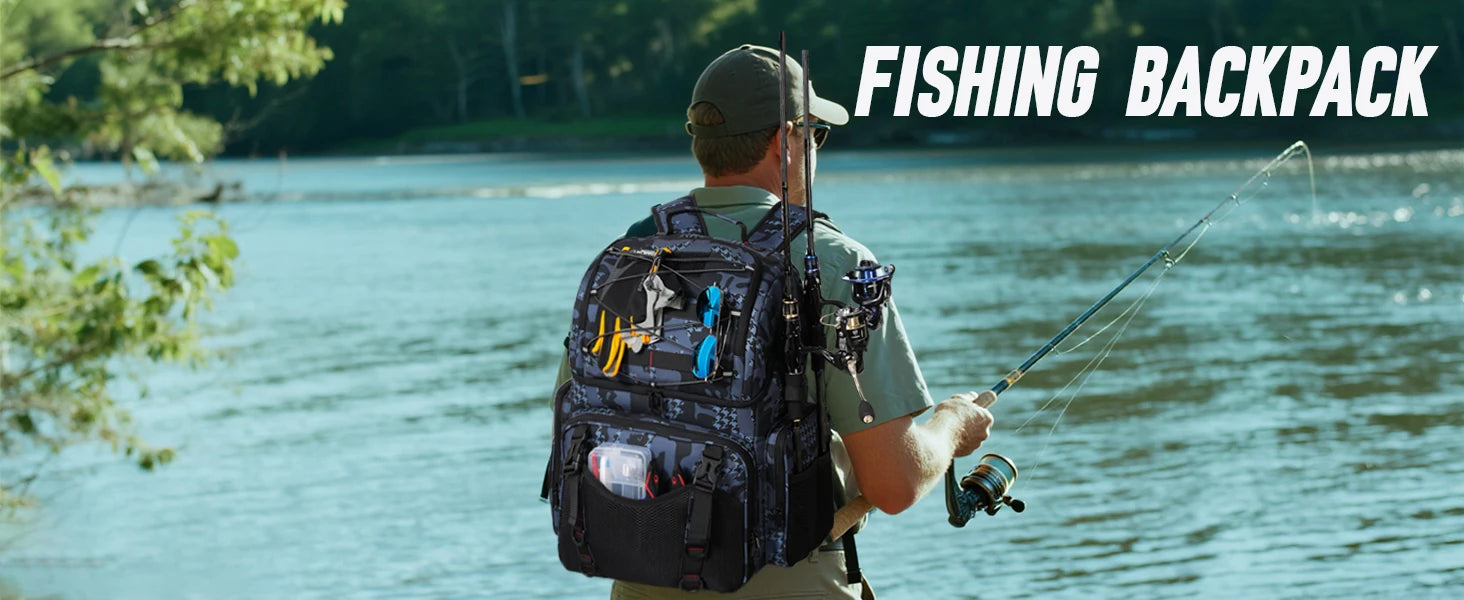 Multifunctional Tactical Fishing Backpack – Lightweight Tackle Bag with Rod Holder for Outdoor Fishing Gear