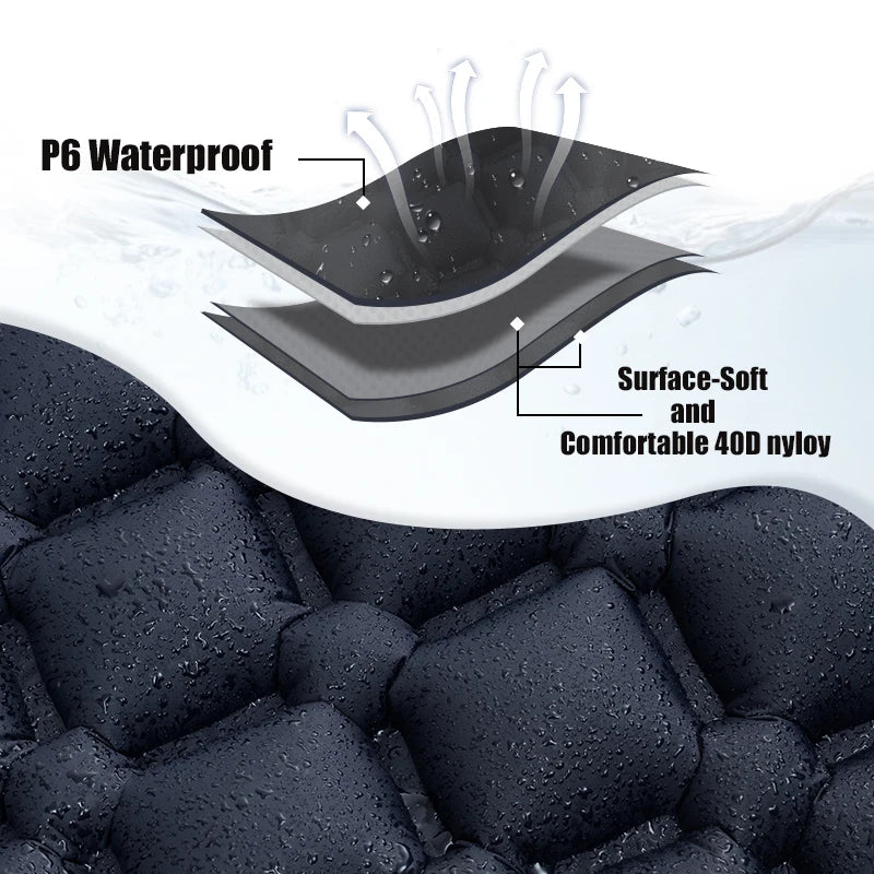 Ultralight Inflatable Camping Sleeping Pad with Built-in Pump & Pillow – Compact Air Mattress for Hiking, Backpacking & Travel