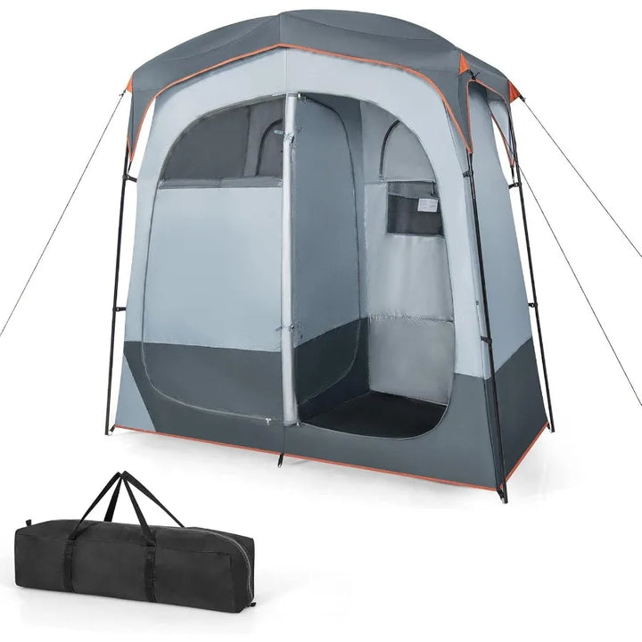 Oversized Double Room Shower Tent – Portable Privacy Camping Tent with Floor, Rain Fly & Storage Features