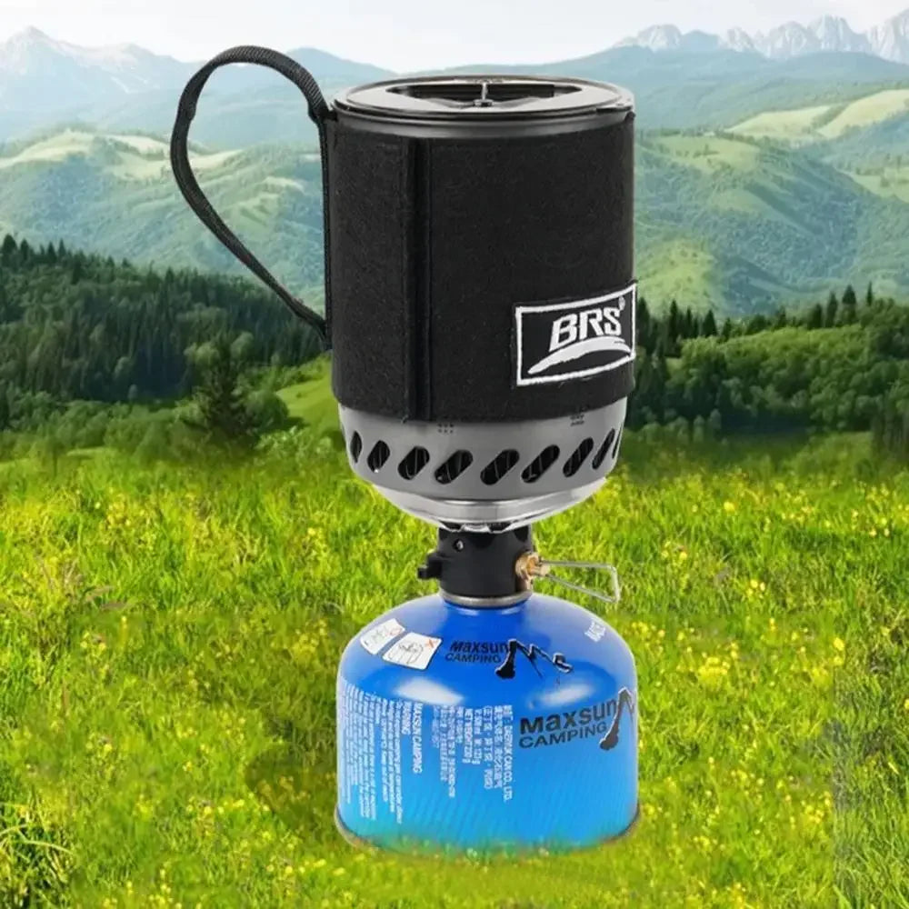 Jet Boil Style Camping Stove with Heat Exchanger – Portable Gas Backpacking Burner & Cooking Pot System