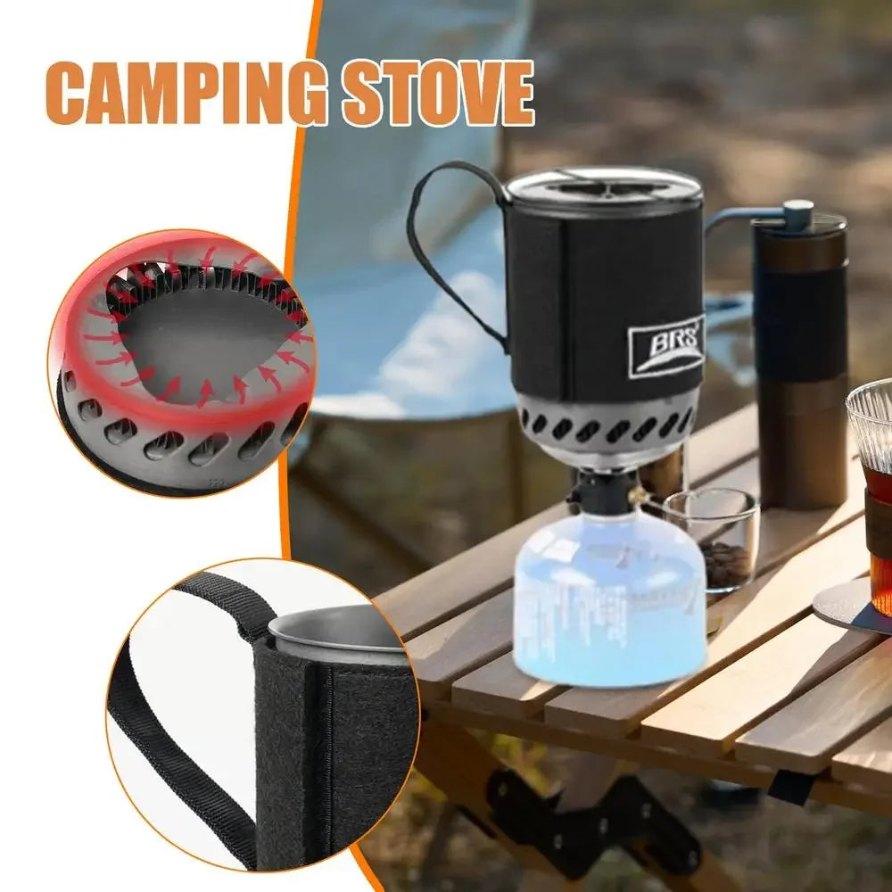 Jet Boil Style Camping Stove with Heat Exchanger – Portable Gas Backpacking Burner & Cooking Pot System