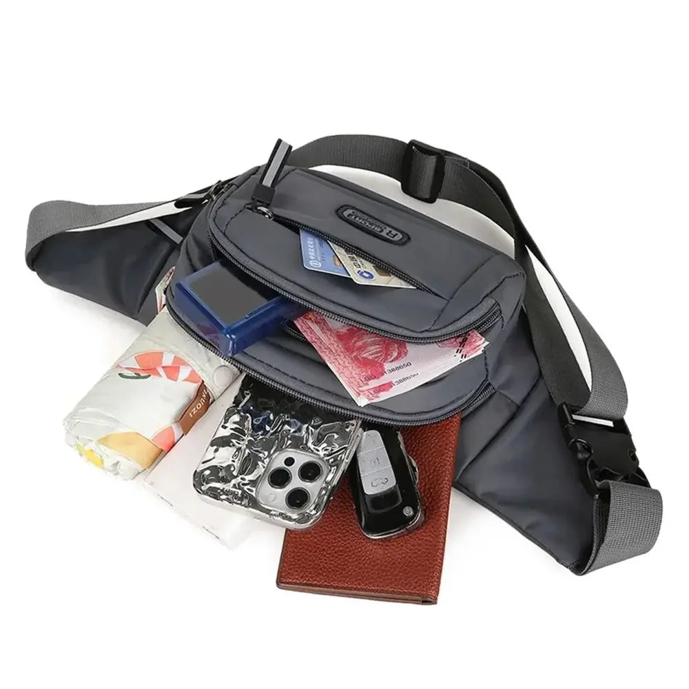 Large Capacity Anti-Theft Sling Bag for Men – Waterproof Nylon Chest Pack & Waist Bag for Travel, Sports & Everyday Carry